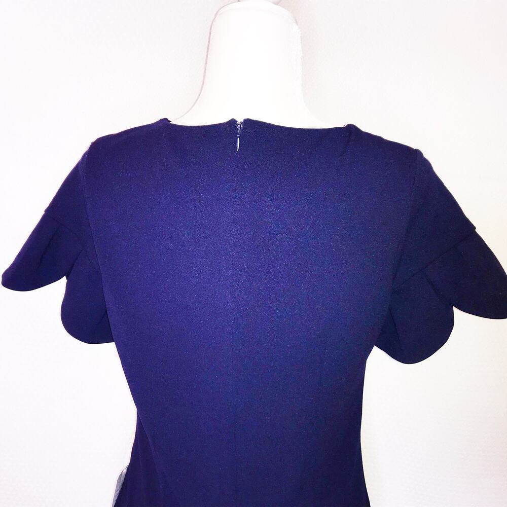 Alexia Admore Navy Blue Surplice V-neck Tulip Sleeve Dress Size Medium - Picture 8 of 8